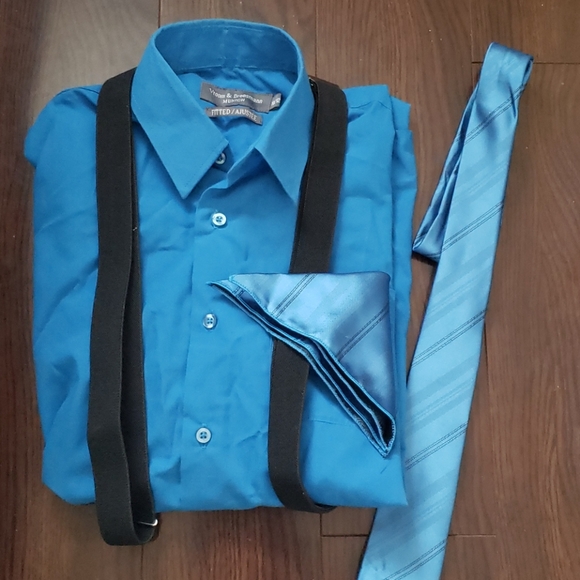 H&M Other - Shirt, Tie, Suspenders Bundle size 10-12!